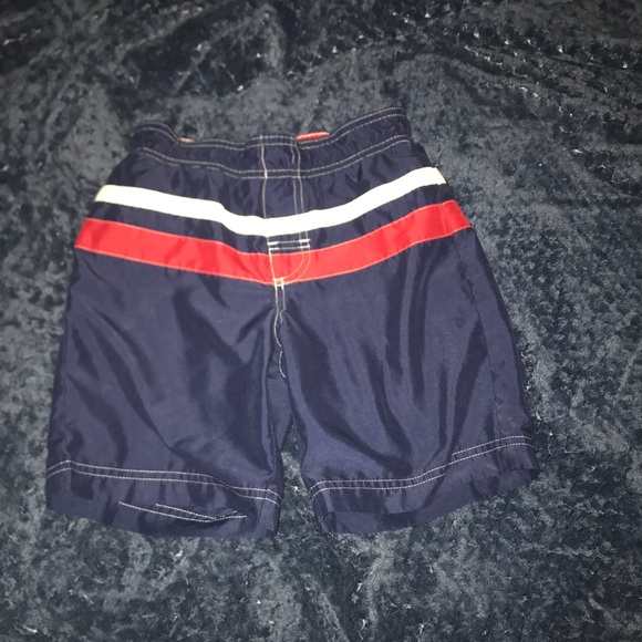 red white and blue swim trunks